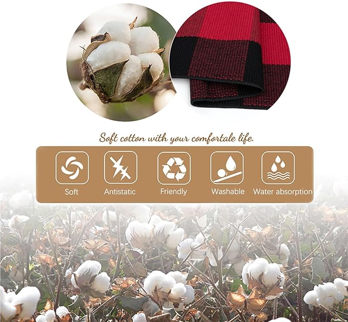 KOZYFLY Buffalo Plaid Rug 2x6 Ft Runners for Hallways Washable Checkered Rug Red and Black Christmas Rugs Woven Cotton Kitchen Fall Rug Halloween Decor for Hallway Kitchen Living Room