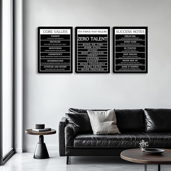 Motivational Wall Decor Paintings Inspirational Office Wall Decor Posters Prints 3 Pieces Bedroom Decor Living Room Office Canvas Picture Wall Painting Home Decoration Framed Artwork (48" Wx24 H)