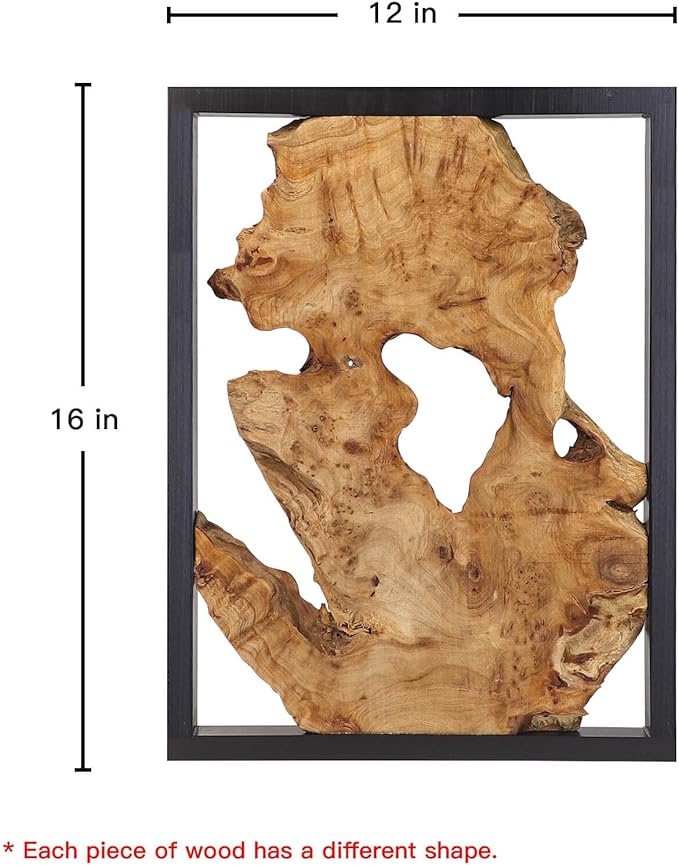 Modern Wood Wall Decor- Natural wood Handcrafted Rustic Charm for Your Home - Perfect for Living Room, Bedroom,Kitchen,or Office (Irregular*4)