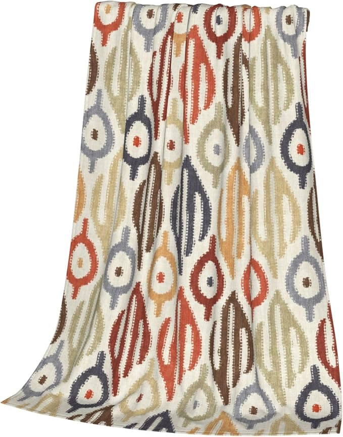 Boho Blanket for Women Kids Adults Flannel Decor Soft Ethnic Pattern Throw Blankets for Couch Travel Nap 60x50 inch