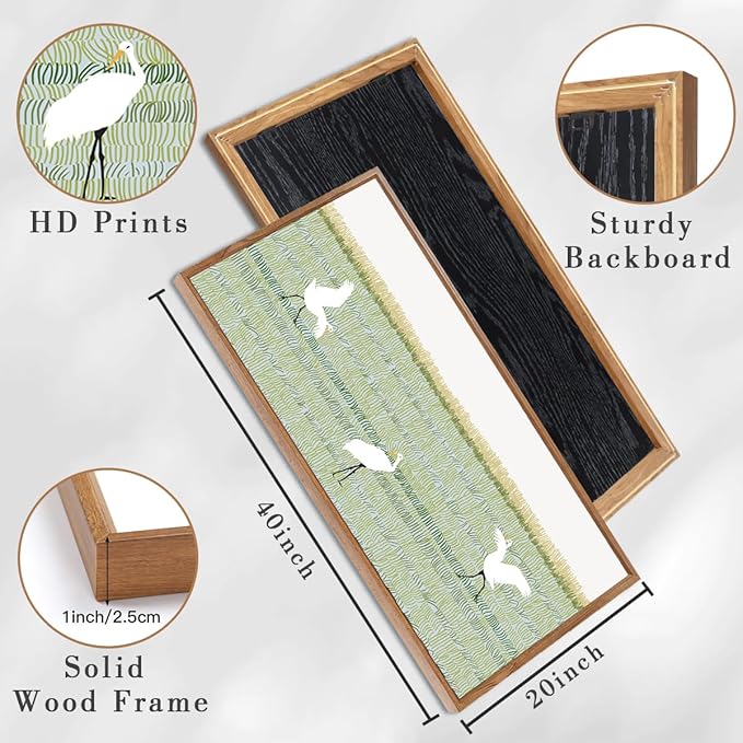 ANHUIB Large Matisse Wall Art Framed Modern Wall Decor Green Line Art Print Abstract Painting for Living Room Nursery Bedroom 20x40 Inch