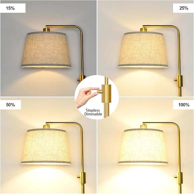 Nintiue Dimmable Gold Floor Lamp, 1000 LM LED Edison Bulb Included, Arc Floor Lamps for Living Room with Marble Base, Modern Standing Lamp Tall Lamps for Living Room Bedroom