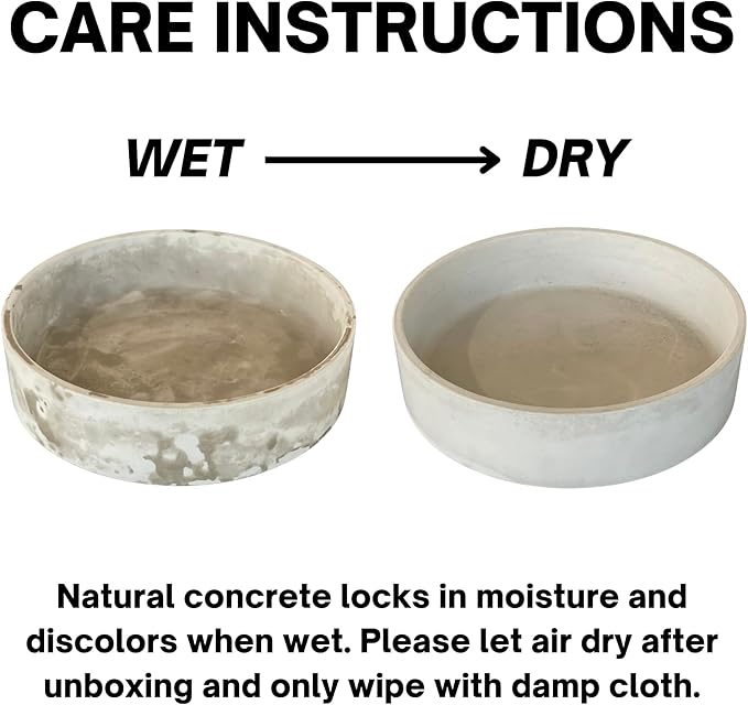 Simon Brothers Concrete Fruit Bowl with Tray for Kitchen Counter - Large Decorative Bowls for Home Decor - Modern Key Bowl for Entryway Table - Key Holder and Vanity Tray