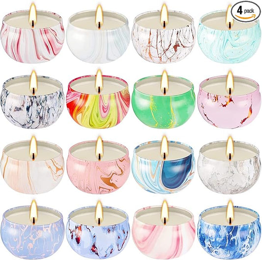 Mother's Day Scented Candles Gifts Set 16 Pack Soy Wax Travel Tin Jar Candles for Home 2.5 OZ Aromatherapy Candles for Mom for Christmas, Birthday, Thanksgiving, Mother's Day…