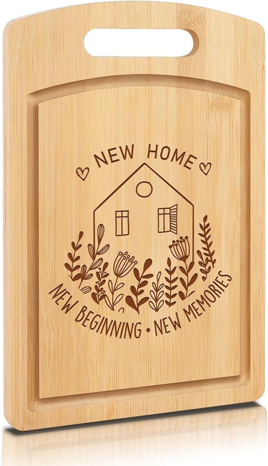 Joeyan House Warming Gifts New Home, Personalized House Warming Gifts, New Home Gift Idea for Women Men Homeowner Hostess, New House First Apartment Essentials, New Home New Memories Cutting Board