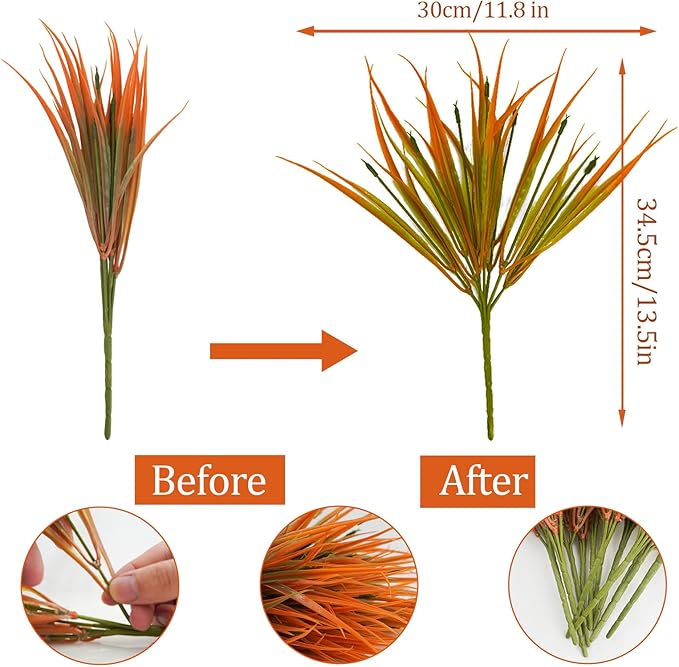 Krissing 40 Bundles Artificial Fall Flowers Outdoor UV Resistant Fake Lavender Flowers Outdoor Fall Faux Plants Greenery Shrubs for Home Garden Porch Outside Fall Decor