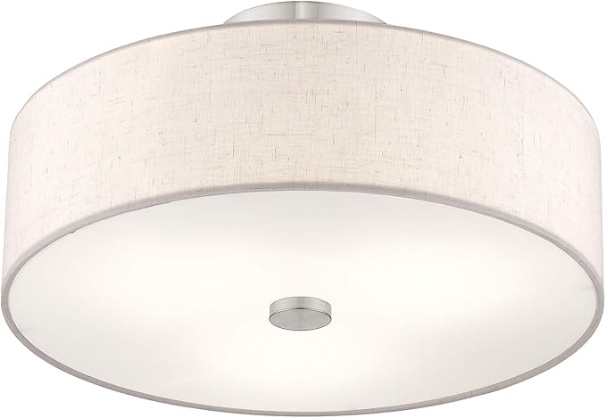 Livex Lighting 52135-91 Meridian 3 Light Brushed Nickel Ceiling Mount