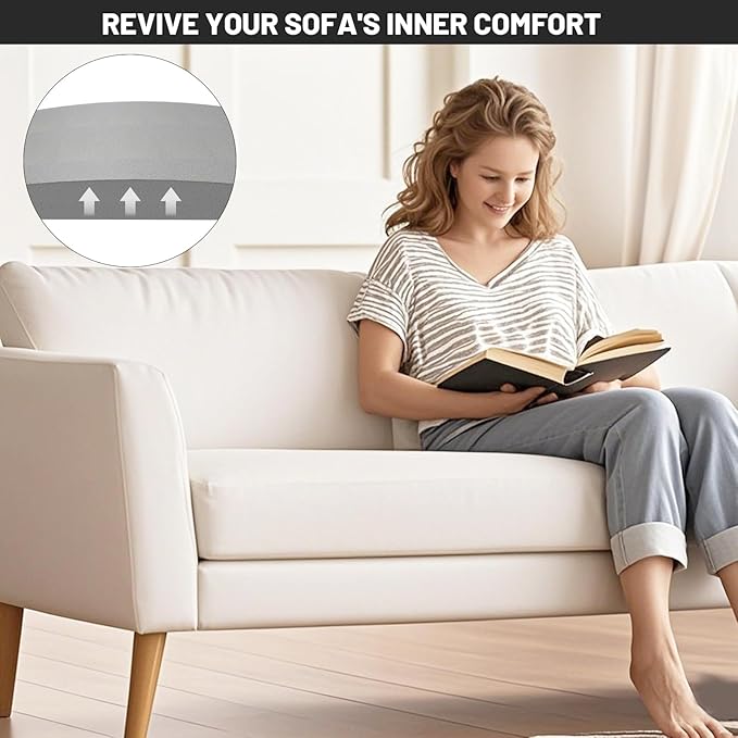 Couch Cushion Support for Sagging Seat - 20" x 20" High-Density Curved Foam Sofa Cushion Support Board, Couch Supporter for Under The Cushions, Grey Set of 1
