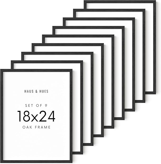 HAUS AND HUES Standalone Black Oak Frames Set of 9-18x24