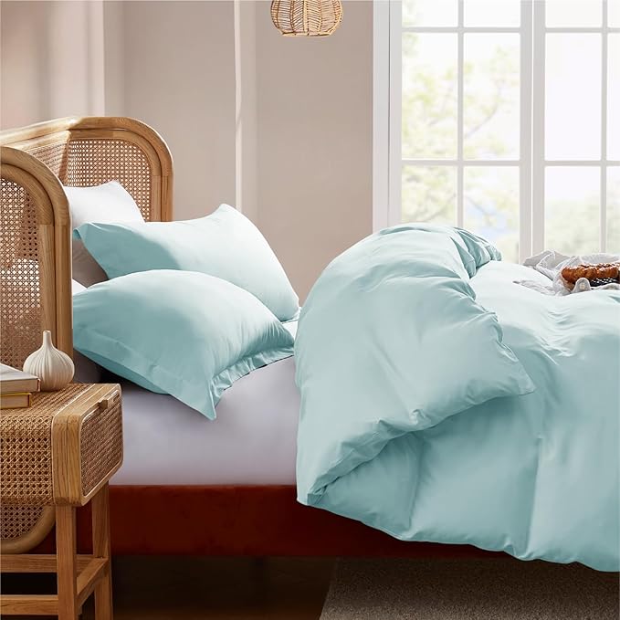 Nestl Light Blue Duvet Cover King Size - Soft Double Brushed King Duvet Cover Set, 3 Piece, with Button Closure, 1 Duvet Cover 104x90 inches and 2 Pillow Shams