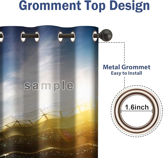 Jekeno Colorful Rainbow Blackout Curtains Colored 3D Looking Brick Block Contour Display Geometric Artisan Decor Home Bedroom Living Room Grommet Window Drapes 2 Panel Set, 52"x84"