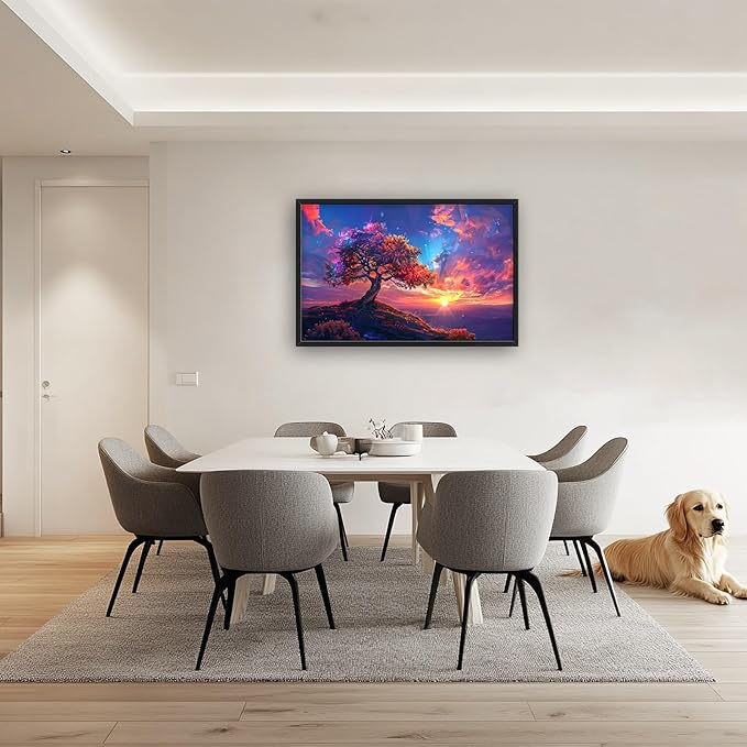 Quorin Tree Large Wall Art Sunset Mountain Landscape Pictures Red Tree of Life Wall Decor Nature Canvas Print Painting Artwork for Bathroom Living Room Bedroom 36L x 24W