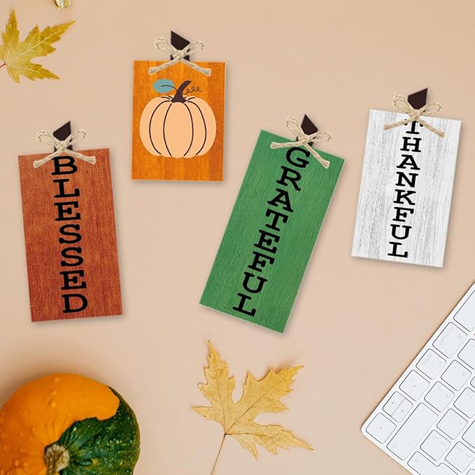 Fall Decorations for Home Thanksgiving Decorations Indoor Fall Gifts for Women Men Autumn Decor Pumpkin Fall Table Decor Sign for Farmhouse Harvest Kitchen Bathroom Bedroom Office