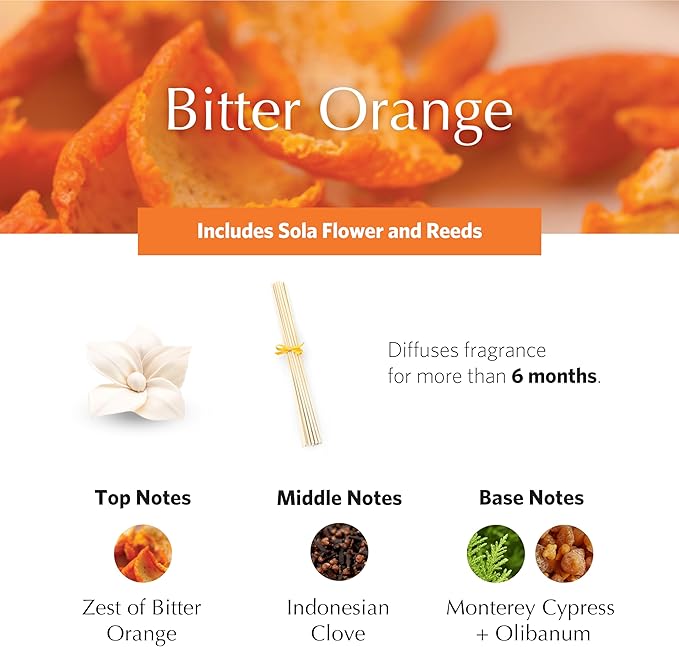 AGRARIA PetiteEssence Flower and Reed Diffuser Set, Hand Crafted Sola Flower Botanical Home Fragrance Set, Scented Oil Gift for All Occasions