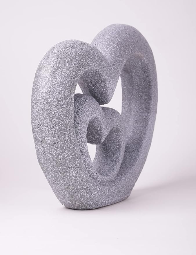 HAUCOZE Heart Decor Figurine Love Gifts Statue Modern Arts Sculpture Polyresin 13.8inch