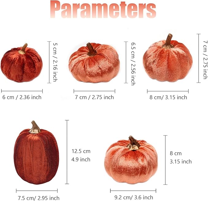 18 Pcs Velvet Pumpkins, Fake Assorted Velvet Pumpkins Harvest Festival Thanksgiving Halloween Decor, Autumn Table Centerpiece Decoration (Assorted Colors-Velvet)