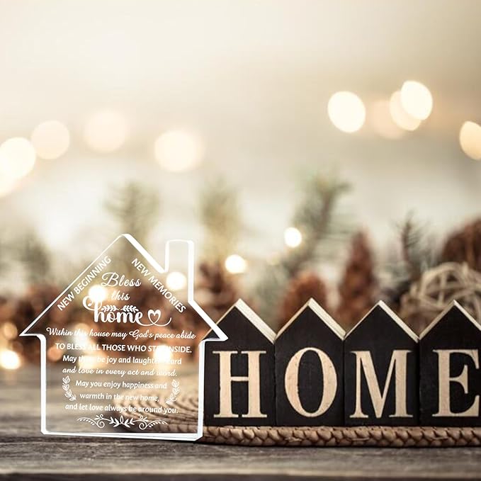Movdyka House Warming Gifts New Home Crystal Keepsake Decor, Housewarming Gifts for New House for Women Men Couples Friends, First Home New Homeowner Apartment Gift Ideas Ornament