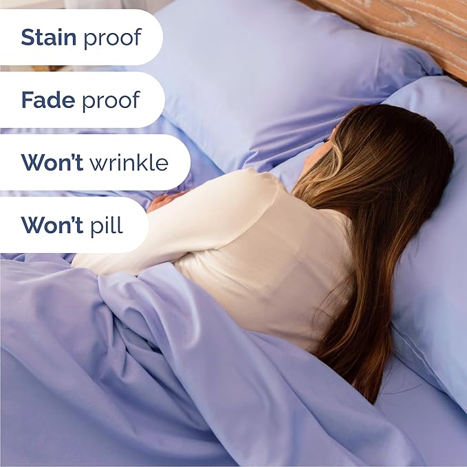 Queen Size 4 Piece Sheet Set - Comfy Breathable & Cooling Bed Sheets Set - Hotel Luxury Bedding for Women, Men, Kids, Teens, Boys & Girls - Deep Pockets, Ultra-Soft, Wrinkle Free - Oeko-Tex - Lavender