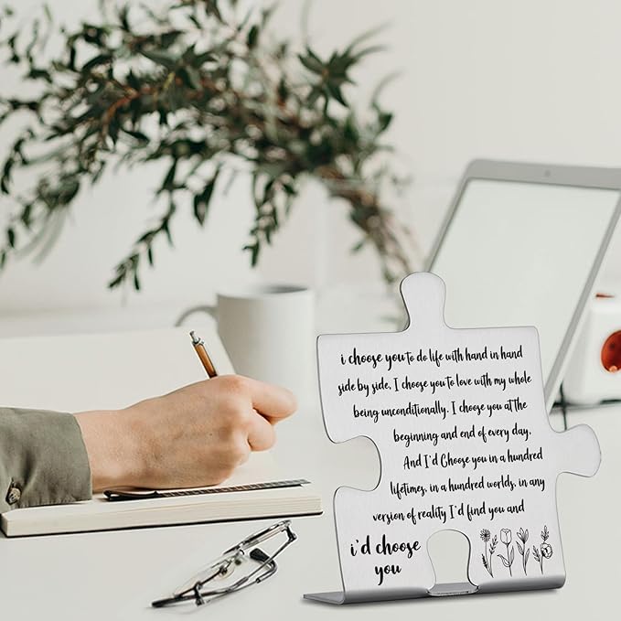 I Choose You Sign, Romantic Love Message Sign for Husband, Wife, Boyfriend, Girlfriend, Anniversary, Wedding, Valentine’s Day, Birthday Decorative Signs & Plaques YCC15