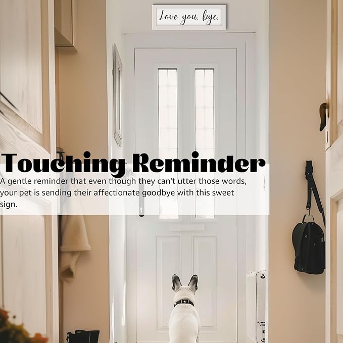 Living Room Wall Decor, Love You Bye Sign Above Door Boho Wall Decor, Framed Wall Art Home Decor, Unique Foyer Decor for Entryway, House Warming Gifts New Home Couple Valentine's White