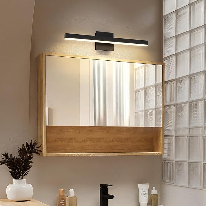 Joossnwell Vanity Light for Bathroom Lighting Fixtures Over Mirror 23.62 Inch Dimmable 5CCT Modern Vanity Lights Black Bathroom Light Bar Bath Wall Sconce ETL Certificated