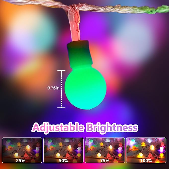 Led Globe String Lights Indoor, 10ft 11 Mode Color Changing String Lights Battery Operated Twinkle Lights with Remote Dimmable Rainbow String Lights for Classroom, Halloween, Room, Christmas