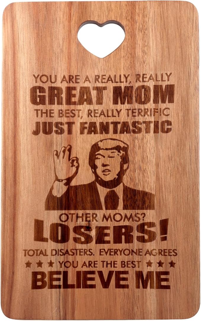 Gift for Mom from Daughter Son Decor Wooden Cheese Charcuterie Boards Unique Christmas Mother's Day Birthday Presents Mum Engraved Acacia Wood Cutting Board Funny Thanksgiving Xmas Gifts for Mummy