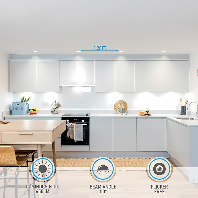 TORCHSTAR 12-Pack 5CCT 3 Inch Ultra-Thin LED Recessed Lighting with Junction Box, CRI90, Aluminum, 2700K3000K3500K4000K5000K, 5%-100% Dimmable Slim Recessed Downlight, 6W 450LM, ETL & ES