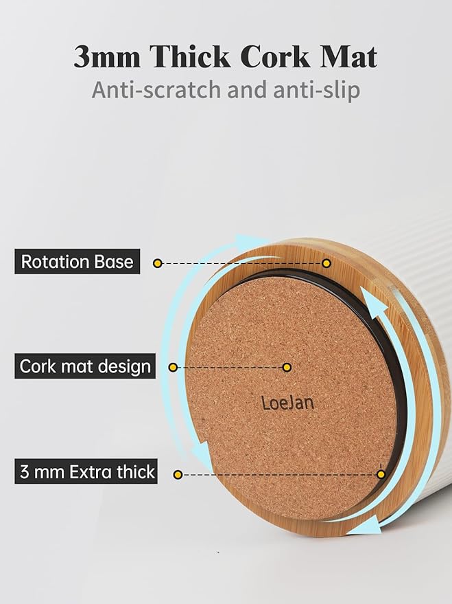 LoeJan 3 Compartment Utensil Holder, Extra Large Utensil Crock, Stable Ceramic Utensil Organizer, Cooking Tool Organizer Set for Kitchen Counter Farmhouse Decor (A-White(Vertical Stripe))