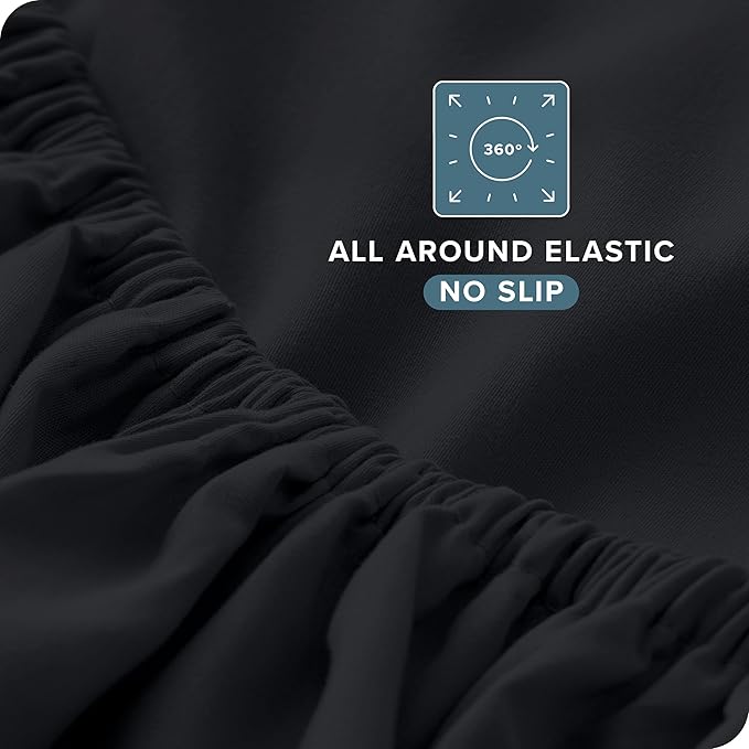 Bare Home Twin XL Sheet Set - 1800 Ultra-Soft Microfiber Twin Extra Long Bed Sheets - Double Brushed - Deep Pockets - Easy Fit - Extra Soft - 3 Piece Set - Bed Sheets & Pillowcases (Twin XL, Black)