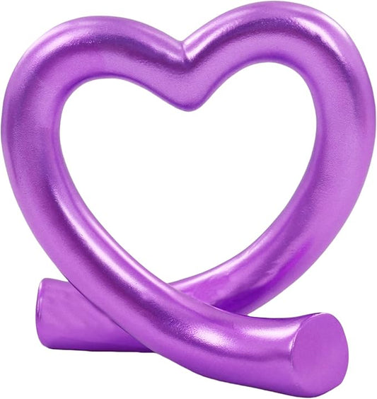 Purple Heart Sculpture – Romantic & Unique Gift for Anniversary, Valentine’s Day, Modern Decorative Figurine for Bedroom or Shelf