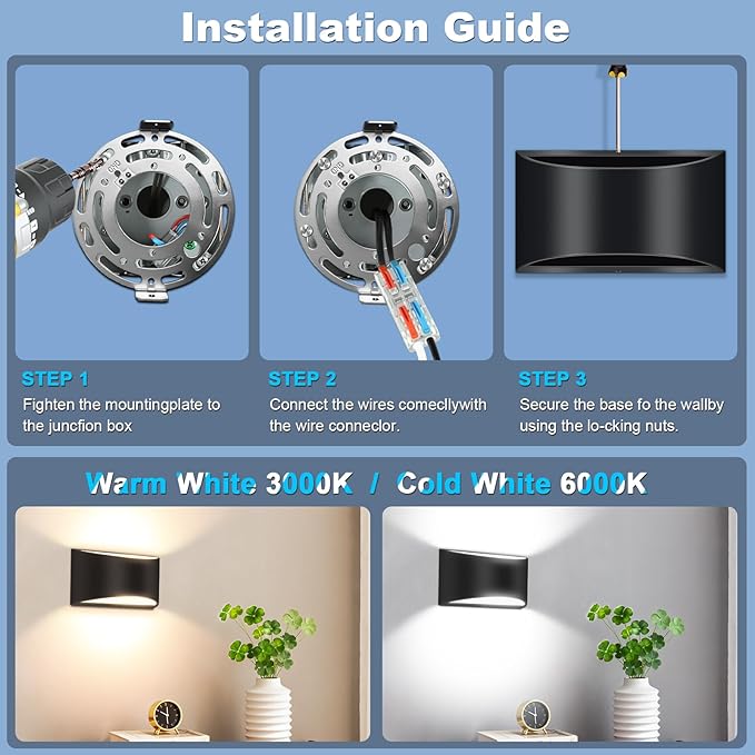 4 Pack Black Modern LED Wall Sconces, 6000K Cool White Hardwired Interior Wall Lights Up and Down Wall Mount Light for Bedroom,Living Room, Hallway(with G9 Bulbs)