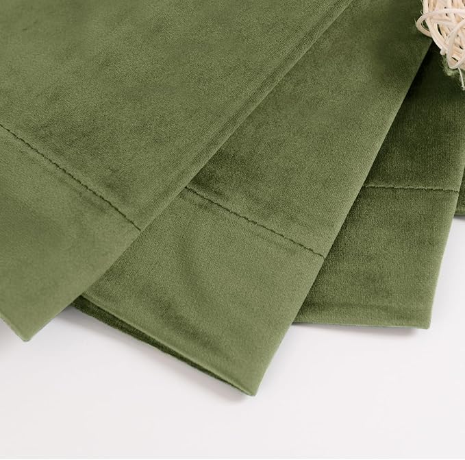BGment Sage Green Velvet Curtains 108 Inches Long, Super Soft Room Darkening Thermal Insulated Soundproof Back Tab and Rod Pocket Curtains for Bedroom/Living Room, Set of 2 Panels, 52 x 108 Inch