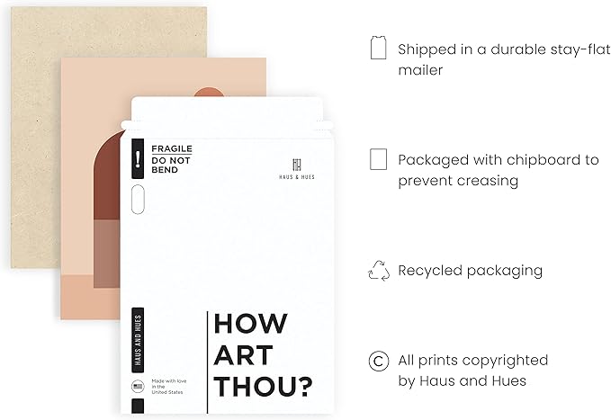 HAUS AND HUES Boho Art Prints Minimalist Decor - Boho Wall Art Mid Century Modern Decor, Minimalist Wall Art, Modern Art Wall Prints, Sun and Two Staircases (Unframed, 12x16)