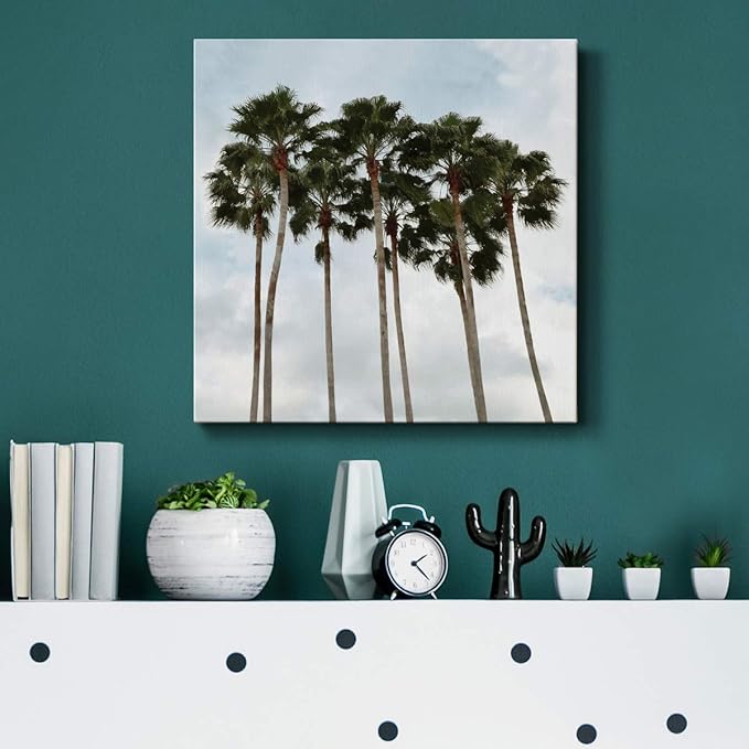 Wexford Home Square Premium Gallery Wrapped Canvas Flower Multicolor Wall Art Abstract Floral Romance Modern Pictures Print for Home Office, Ready to Hang, surfs up, 10x10