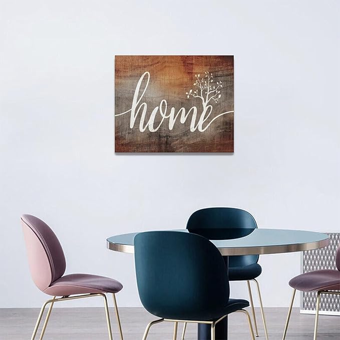 Large Farmhouse Home Wall Art Home Word Sign Pictures Wall Decor Rustic Home Quotes Canvas Painting Print Modern Family Decor Artwork Framed for Living Room Bathroom Master Bedroom Dining room 20"x16"