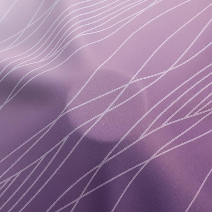 Estelar Textiler Purple and Greyish White Blackout Curtains 45 Inch Length, Light Blocking Gradient Drapes for Kitchen, Thermal Insulated Grommet Ombre Curtains for Bathroom,52Wx45L,2 Panels