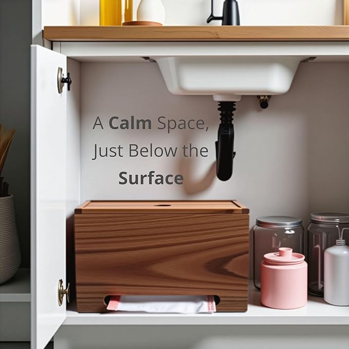 Trash Bag Holder Dispenser - Garbage Bag Holder Dispenser for Under Sink, Kitchen, and Laundry Room, Storage Organizer with Wall Mount Option