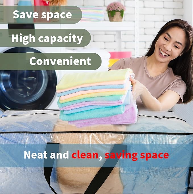 8 Pack Heavy Duty CLear Moving Bags, Large CLear Storage Bags for College Dorm Room Essentials, Alternative to Moving Boxes, Compatible with IKEA Frakta Cart