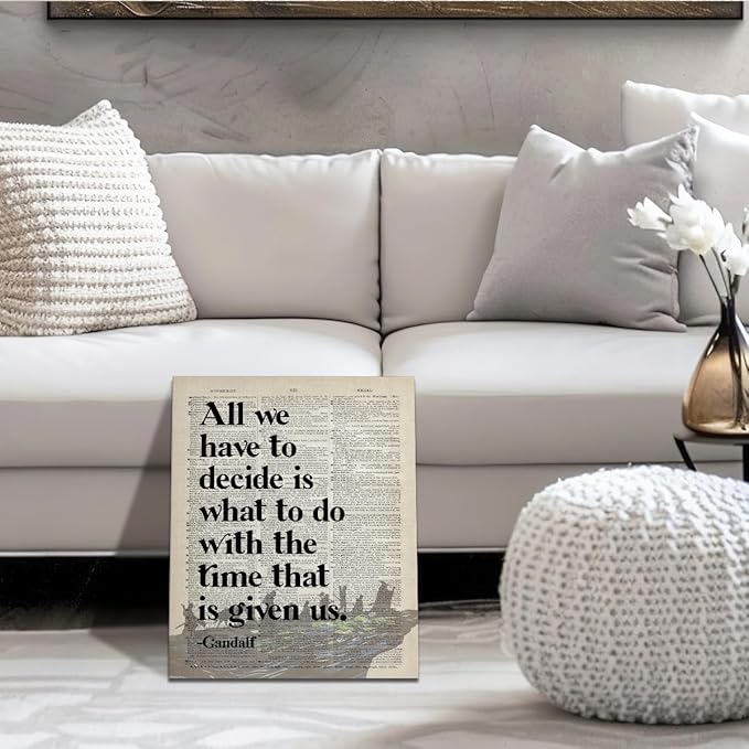 LOTR Gifts, LOTR Poster, Gift for LOTR Decor, All We Have to Decide is What to Do With The Time That is Given Us - Gandalf, LOTR Merch, LOTR Birthday Decor, Lord of the Rings Poster 16x20 inch