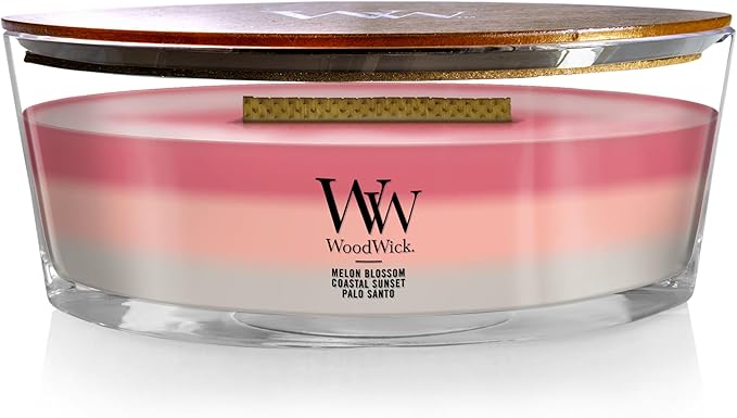 WoodWick Shoreline Scented Trilogy Ellipse Candle, Crackles as it Burns, Up to 50 Hours Burn time, 16oz
