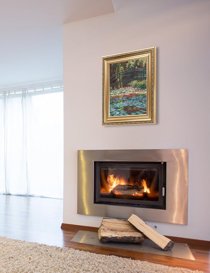 DECORARTS - Water Lily Pond 1900 Claude Monet Art Reproduction. Giclee Print& Museum Quality Framed Art for Wall Decor. Framed size: 26x22''