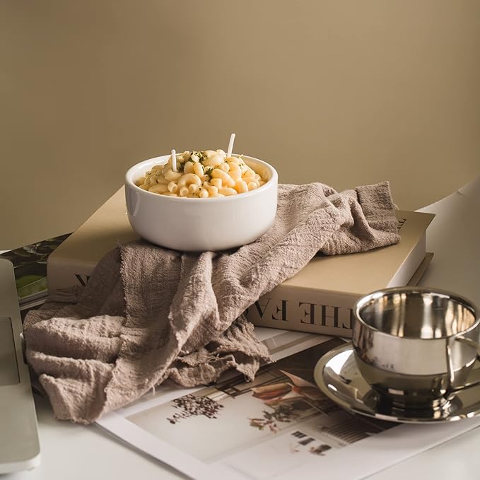 Macaroni and Cheese Pasta Bowl Scented Candle Ritual Gift for Your Lovers Friends