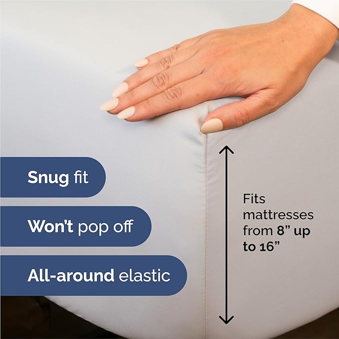 Split King Size 5 Piece Sheet Set - Comfy Breathable & Cooling Bed Sheets Set - Hotel Luxury Bedding for Women, Men, Kids, Teens, Boys & Girls - Deep Pockets and Wrinkle Free - Oeko-Tex - French Grey