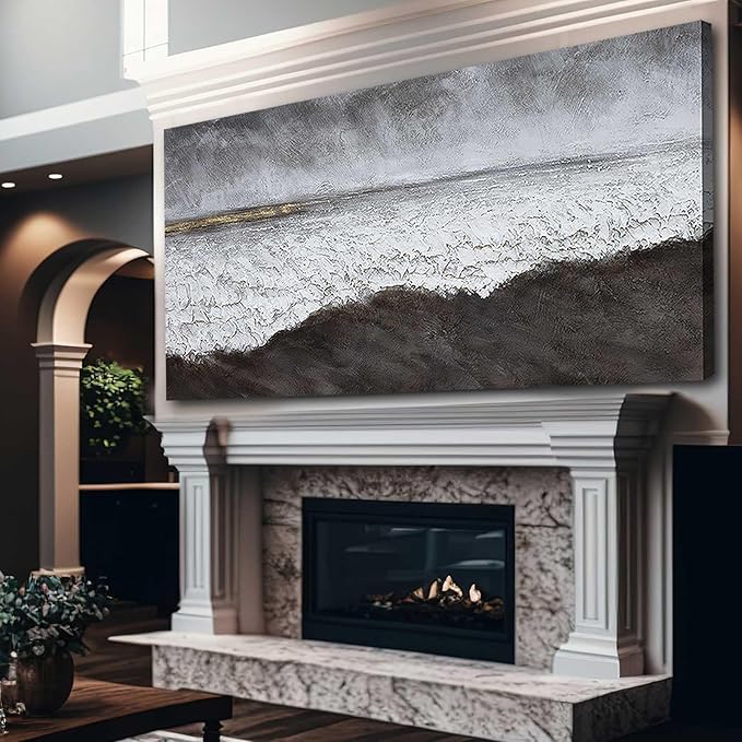 XIANSHOU Black Canvas Artwork For Living Room Abstract Wall Decor Picture on Canvas Large Size Hallway Decor Office Dining Room Decorative Wall Art 29"x58" Ready to Hang