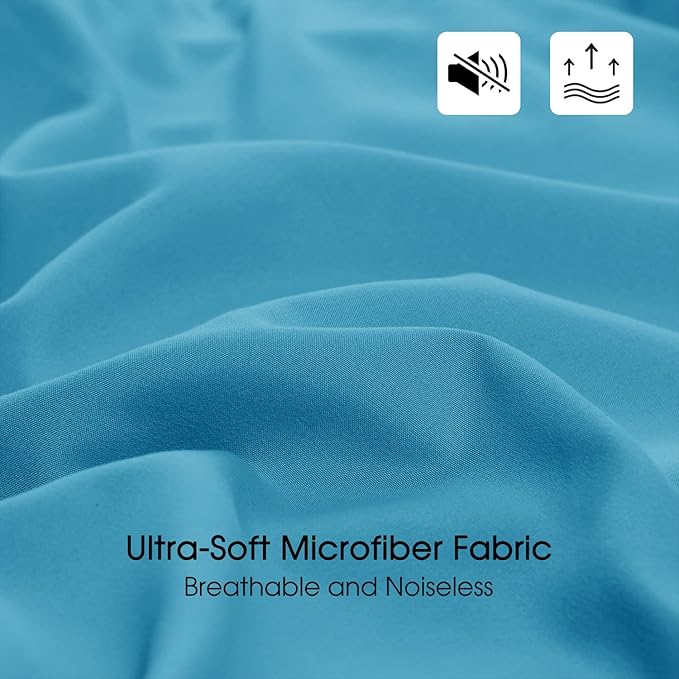 Basic Beyond King Size Comforter Set - Peacock Blue and Orange, Reversible for All Seasons - 1 Comforter (104"x92") and 2 Pillow Shams (20"x36"+2")