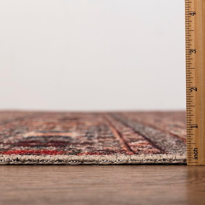 Keen Home Design 4x6 Rug - Machine Washable Area Rug with Non-Slip Backing, Ideal for Living Room, Dining Room, Bedroom - Vintage, Easy Clean, Durable, Low Pile Rug - (4' x 6')