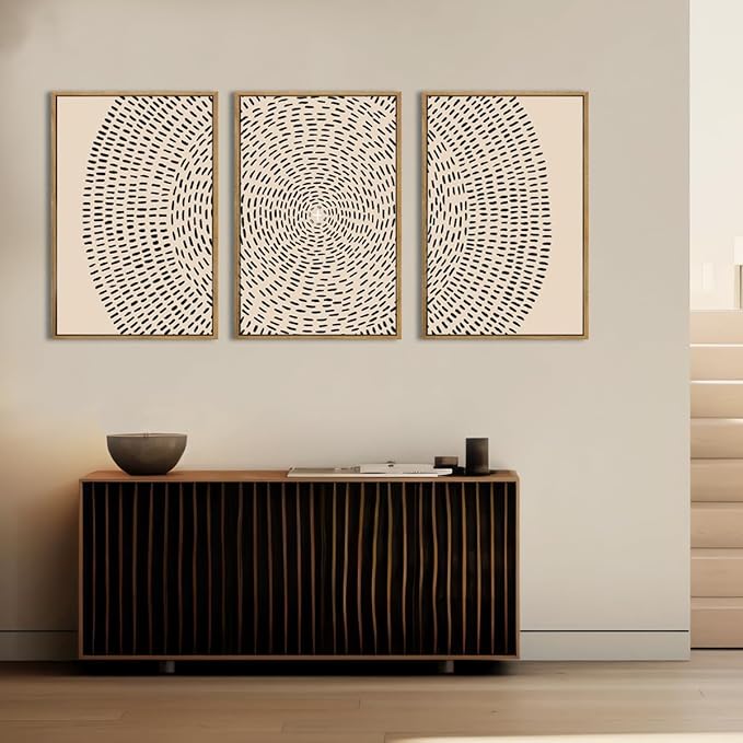 ANHUIB Large Jesus Wall Art 24x36 Inch Jesus Feeds The 5000 Canvas Wall Art Set of 3 Framed Christian Wall Decor Modern Abstract Art Print for Living Room Bedroom Office