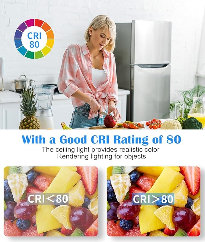 2 Pack Brushed Nickel Ceiling Light, 10 Inch LED Ceiling Light Fixture for Bathroom,17W, 2700K/3000K/3500K/4000K/5000K Adjustable Ceiling Lighting for Bedroom Kitchen Hallway Living Room