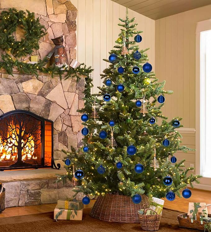 30PCS 2" Christmas Ball Ornaments Shatterproof Navy Blue Christmas Tree Decorations Xmas Tree Balls Halloween Ornaments Décor